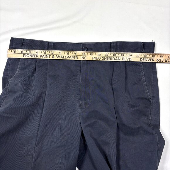 Lot of 2 LL Bean Comfort Waist Chino Pleated Pants Slacks Blue / Gray Mens 38x30 - Picture 14 of 16